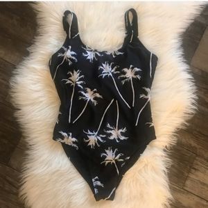 NWT - Live Love Dream - Aeropostale - Black & White Palm Tree Swimsuit